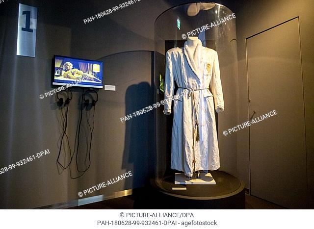 28 June 2018, Germany, Berlin: A dressing gown from the film ""Schtonk!"" by Helmut Dietl on show at the exhibition ""Melancholy and Ease · A special exhibition...