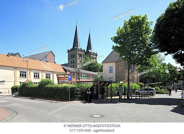 Germany, Xanten, Rhine, Lower Rhine, North Rhine-Westphalia, NRW, building complex Marien School, Roman Tower, city fortification, town tower