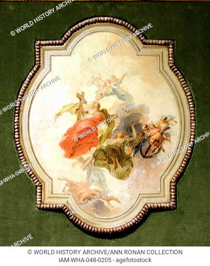 Jacob de Wit (1695-1754) Triumph of the Three Christian Virtues oil on panel. De Wit worked as a decorative painter in Amsterdam from about 1715 until his death