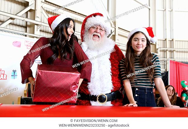 Delta Air Lines hosts its fifth annual 'Holiday In The Hanger' at Los Angeles International (LAX) Airport Featuring: Shay Mitchell, Santa Claus