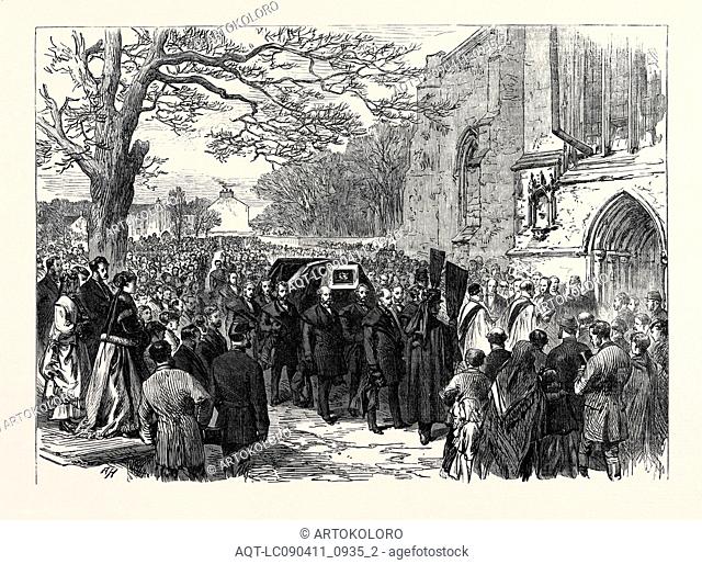 THE HUNTING DISASTER IN YORKSHIRE: THE FUNERAL OF SIR CHARLES SLINGSBY AT KNARESBOROUGH, 1869