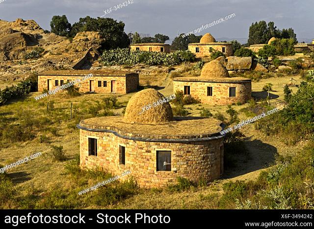 Stone bungalows at the Gheralta Lodge, Hawzien, Tigray region, Ethiopia