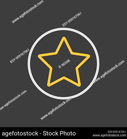 Add to favorites vector icon on dark background, star symbol. Graph symbol for music and sound web site and apps design, logo, app, UI