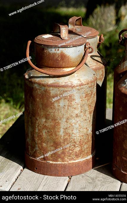 old iron milk cans, germany, europe