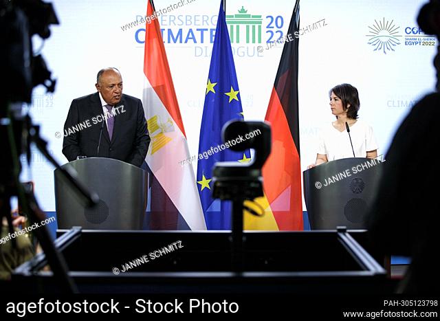 (RL): Annalena Baerbock, Federal Foreign Minister, and Sameh Shoukry, Foreign Minister of Egypt, taken during a joint press conference as part of the Petersberg...