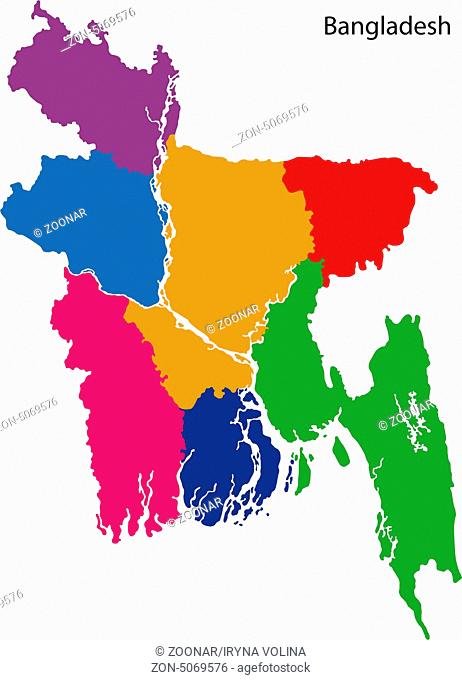 Coloful Bangladesh map