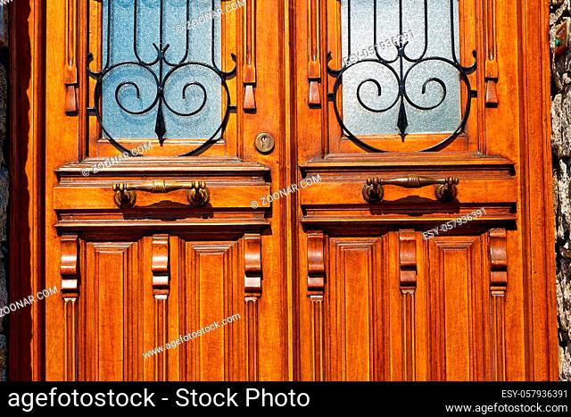 blur in south africa antique door entrance and   decorative handle for background