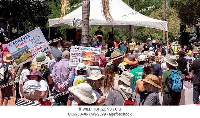 Pima County Supervisor Richard Elias speaks at People's Climate March in America, 29 April 2017, Tucson, Arizona, USA