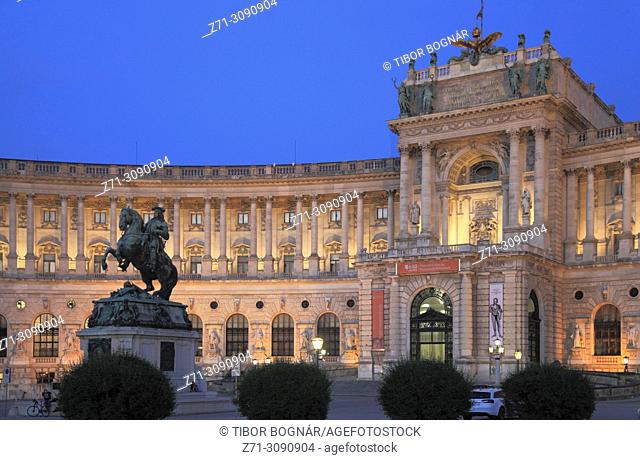 Austria, Vienna, Hofburg, Neue Burg, Imperial Palace, Prinz Eugen, statue,