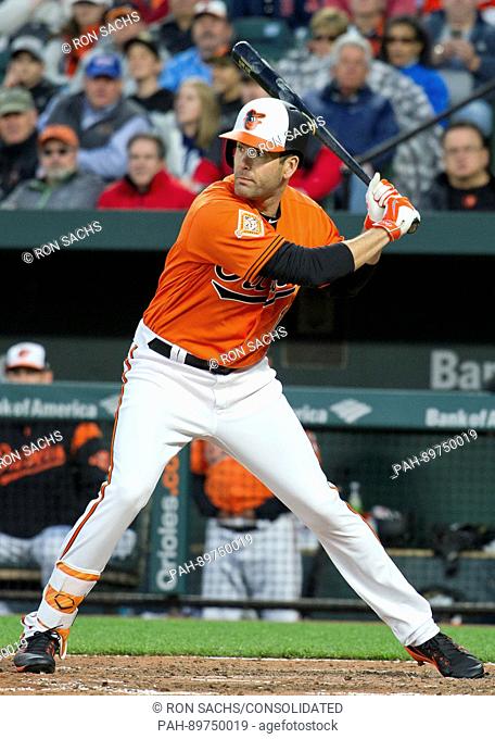 Baltimore Orioles right fielder Seth Smith (12) bats in the eighth inning against the New York Yankees at Oriole Park at Camden Yards in Baltimore