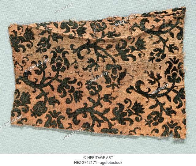 Velvet Fragment, 1600s. Creator: Unknown