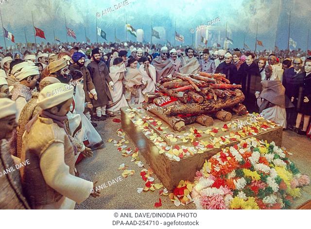 Glimpses of mahatma gandhi funeral, india, asia