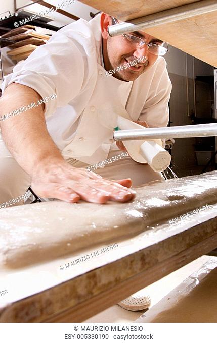 Baker makes the bread
