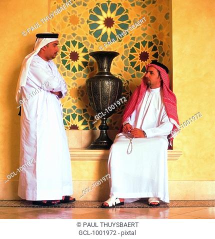 Arab men having a conversation