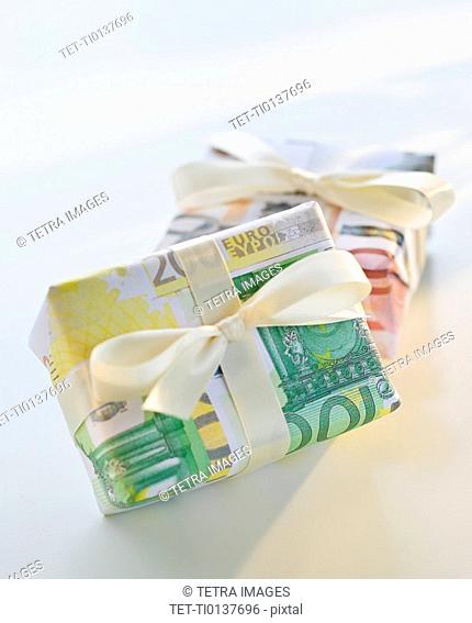 Gifts wrapped in money