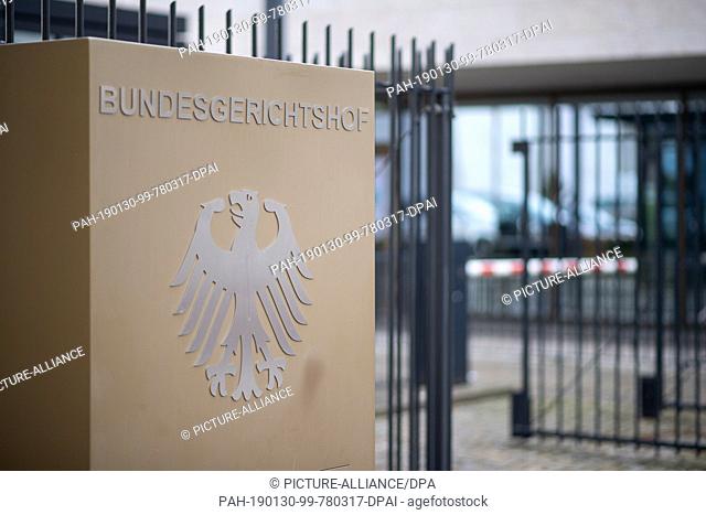 30 January 2019, Baden-Wuerttemberg, Karlsruhe: The Federal Supreme Court in Karlsruhe. On Wednesday morning, officers of the Federal Criminal Police Office...