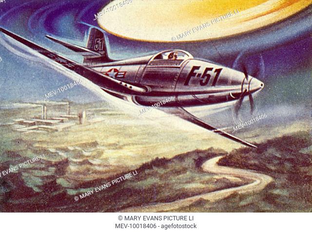 Captain Thomas Mantell of the U.S. National Guard encounters a huge UFO in his P-51, but crashes while attempting to pursue it (picture 1 of 2)