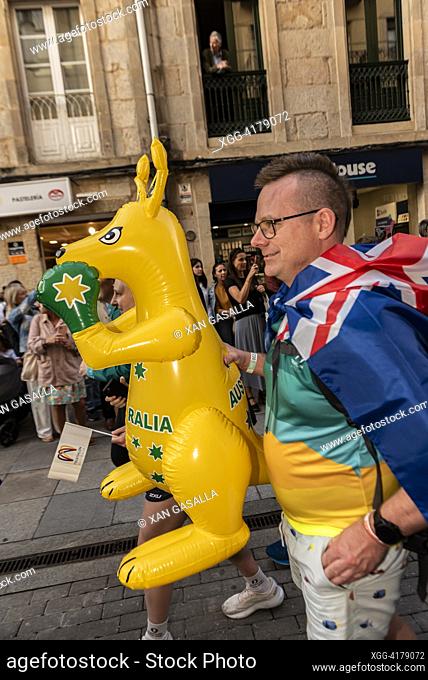 The opening ceremony of world triathlon finals champioship filled with thousands of athletes and teams marched the streets in the patriotic Parade of Nations