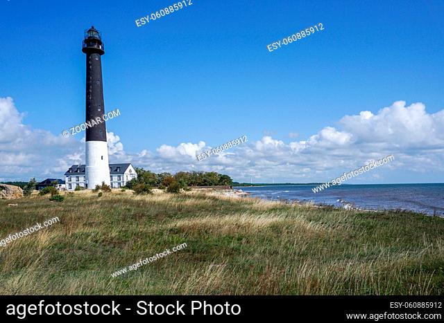Saare, Estonia - 14 August, 2021: the Sorve lighthouse on Saaremaa Island of Estonia