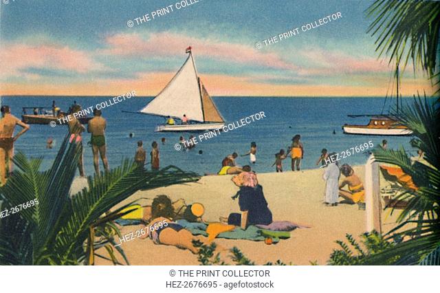 'Beach at Pradomar. 20 minutes from Barranquilla', c1940s. Artist: Unknown