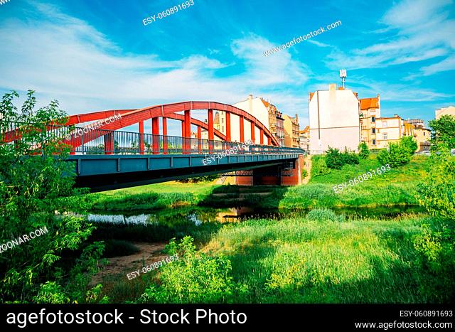 Jordan Bridge and Srodka district in Poznan, Poland