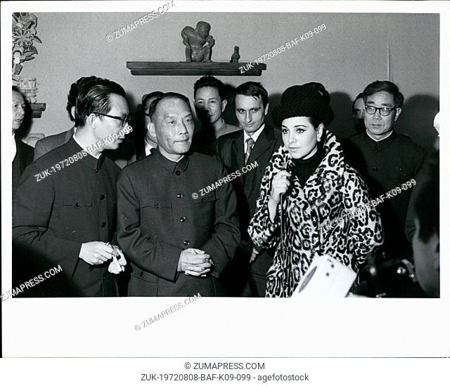 Aug. 08, 1972 - On arrival in Mexico The Red Chinese Ambassador Hsiung Hsiang Hui is interviewed by athoclive reporter Olga Carlota Escandon of the well known...