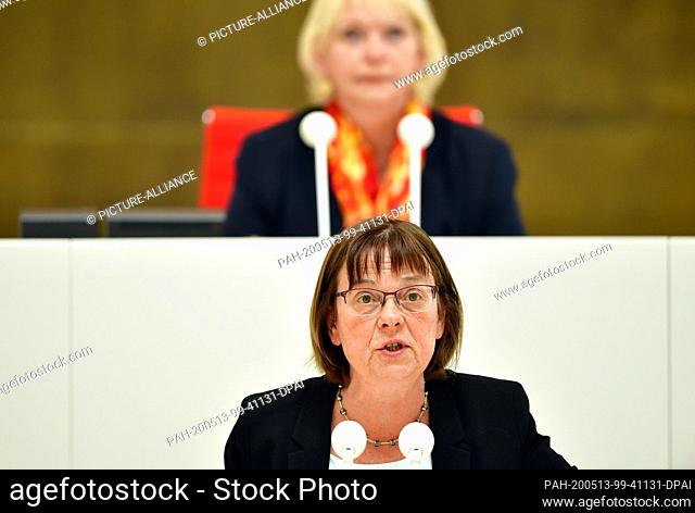 13 May 2020, Brandenburg, Potsdam: Ursula Nonnemacher (Bündnis 90/Die Grünen), Minister for Social Affairs, Health, Integration and Consumer Protection