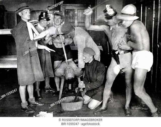 Historic photograph, fake execution, around 1910