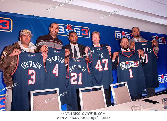 Ice Cube, NBPA Roger Mason Jr., and entertainment executive Jeff Kwatinetz host a press conference in New York City to officially announce the launch of the...