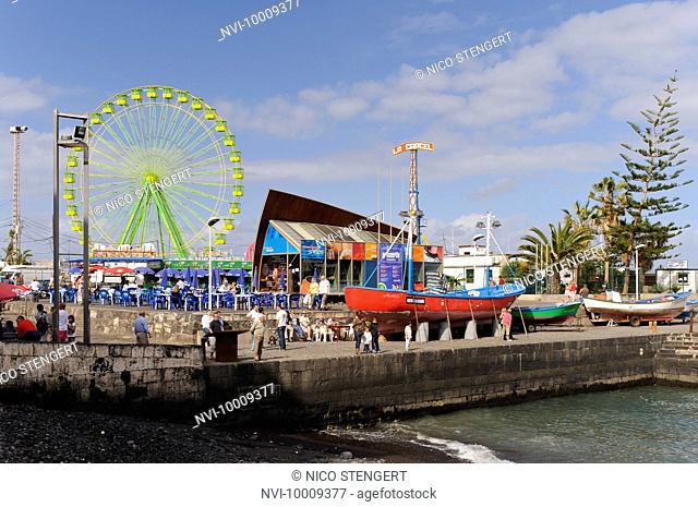 Amusement park at the harbor, Puerto de la Cruz, Tenerife, Canary Islands, Spain, Europe