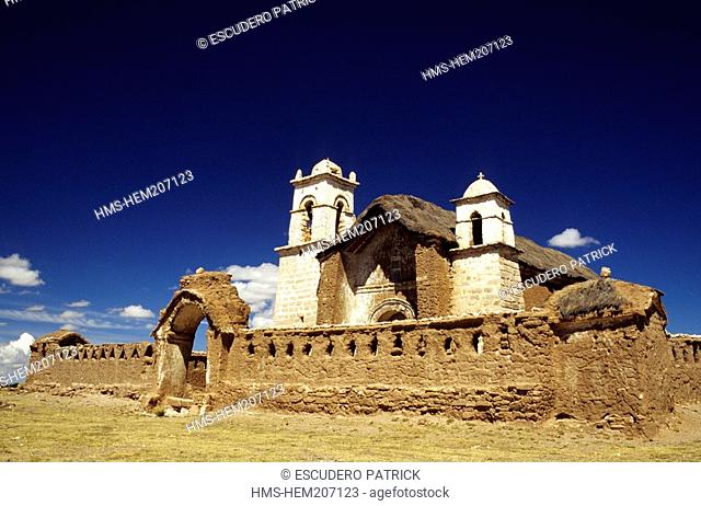 Bolivia, Oruro Department, Carangas Province, Curahuara de Carangas, colonial church 16th century