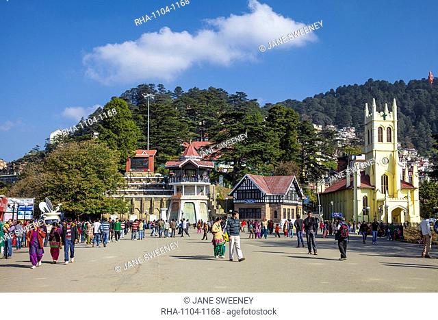 Christ Church, The Ridge, Shimla (Simla), Himachal Pradesh, India, Asia