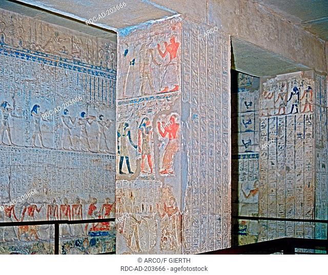 Wall painting in Petosiris grave, Tuna el Gebel, Hermopolis, Egypt
