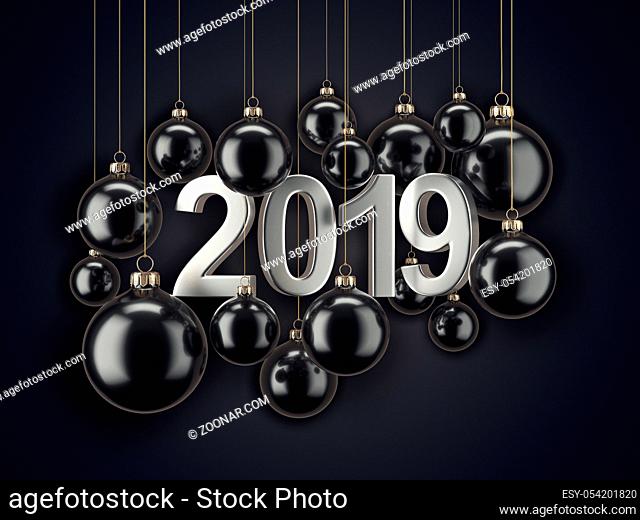 3D Rendering the New Year's card with the inscription 2019