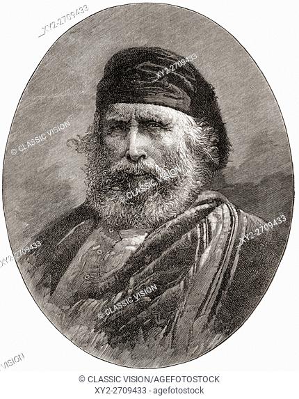 Giuseppe Garibaldi, 1807 - 1882. Italian general, politician and nationalist. From The Century Edition of Cassell's History of England, published c