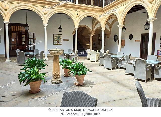 Courtyard of the Parador Nacional, Dean Ortega Palace, Vazquez de Molina Square, Úbeda. UNESCO World Heritage Site, Jaén province. Spain