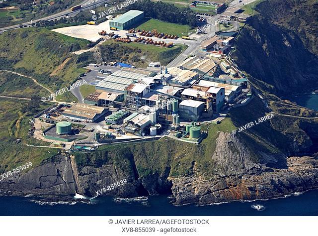 Derivados del Fluor factory, fluorine chemical industry, Ontón, near Castro Urdiales, Cantabria, Spain
