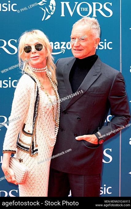 Guests arrive at The IVORS at Grosvenor House Hotel Featuring: Trudie Styler, Sting, Gordon Sumner Where: London, United Kingdom When: 18 May 2023 Credit: Phil...