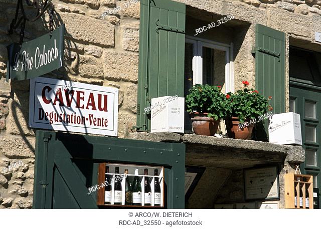 Wine shop Chateauneuf-du-Pape Provence Southern France