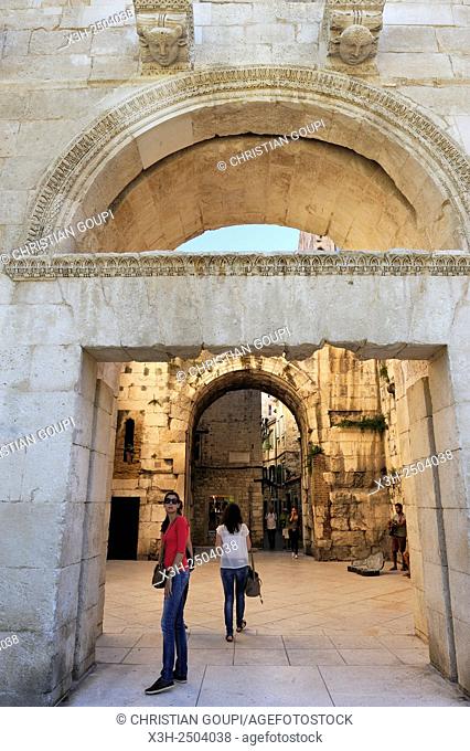 the Gold Gate or North Gate of the Diocletian's Palace, Old Town, Split, Croatia, Southeast Europe