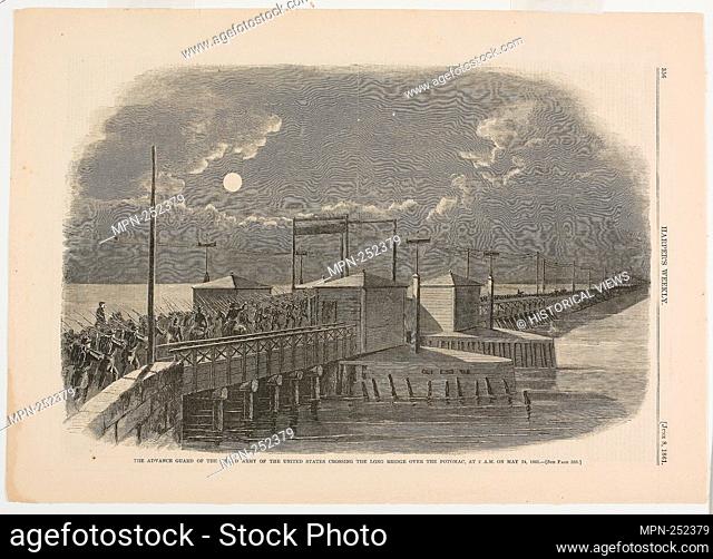 The Advance Guard of the Grand Army of the United States Crossing the Long Bridge over the Potomac at 2 A.M. on May 24, 1861 - published June 8