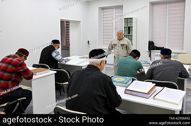 RUSSIA, GROZNY - OCTOBER 3, 2023: A class for the blind and visually impaired at a madrassa named after Magomed Dachayev. Yelena Afonina/TASS