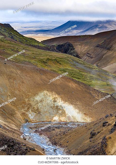 Landscape in the mountains of Kerlingafjoell in the highlands of Iceland. europe, northern europe, iceland, september