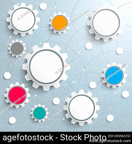 Infographic with gears on the white background. Eps 10 vector file