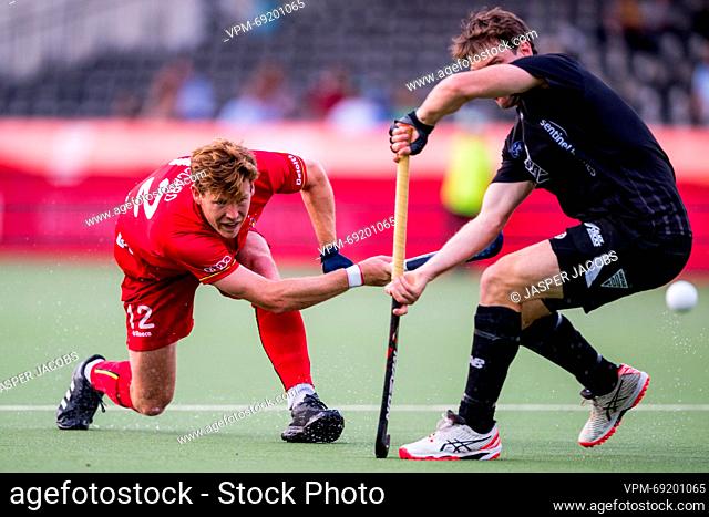 Belgium's Gauthier Boccard pictured in action during a hockey game between Belgian national team Red Lions and New Zealand