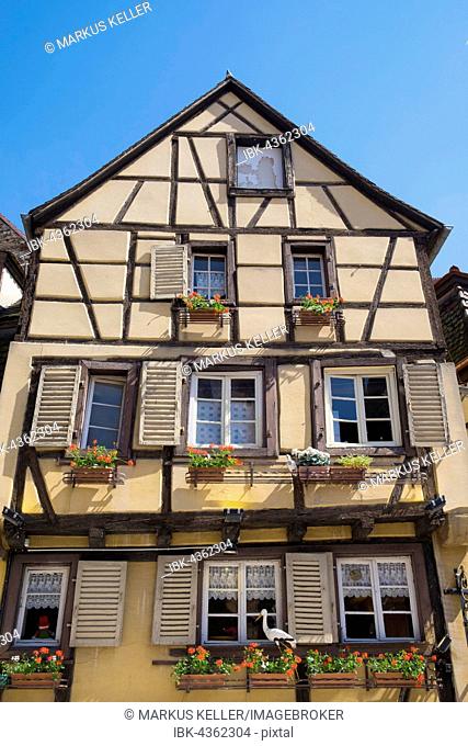 Old timbered house on Place de Dominicains, Colmar, Alsace, France