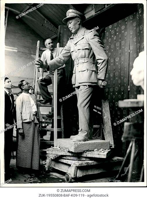 Aug. 08, 1955 - Statute To Assassinated Bernese General L. : An Sgth. Statute, subscribed by the people of Burma, to the late General Aung Sah, of Burma