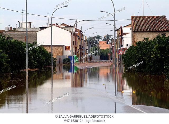 flood Cogullada, Carcaixent, Ribera Alta, Cauia, Valencia, Spain, Europe