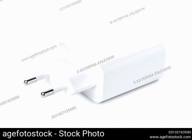 Mobile phone charger isolated on a white background