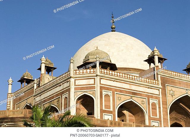 Low angle view of the dome of a monument, Humayun Tomb, New Delhi, India
